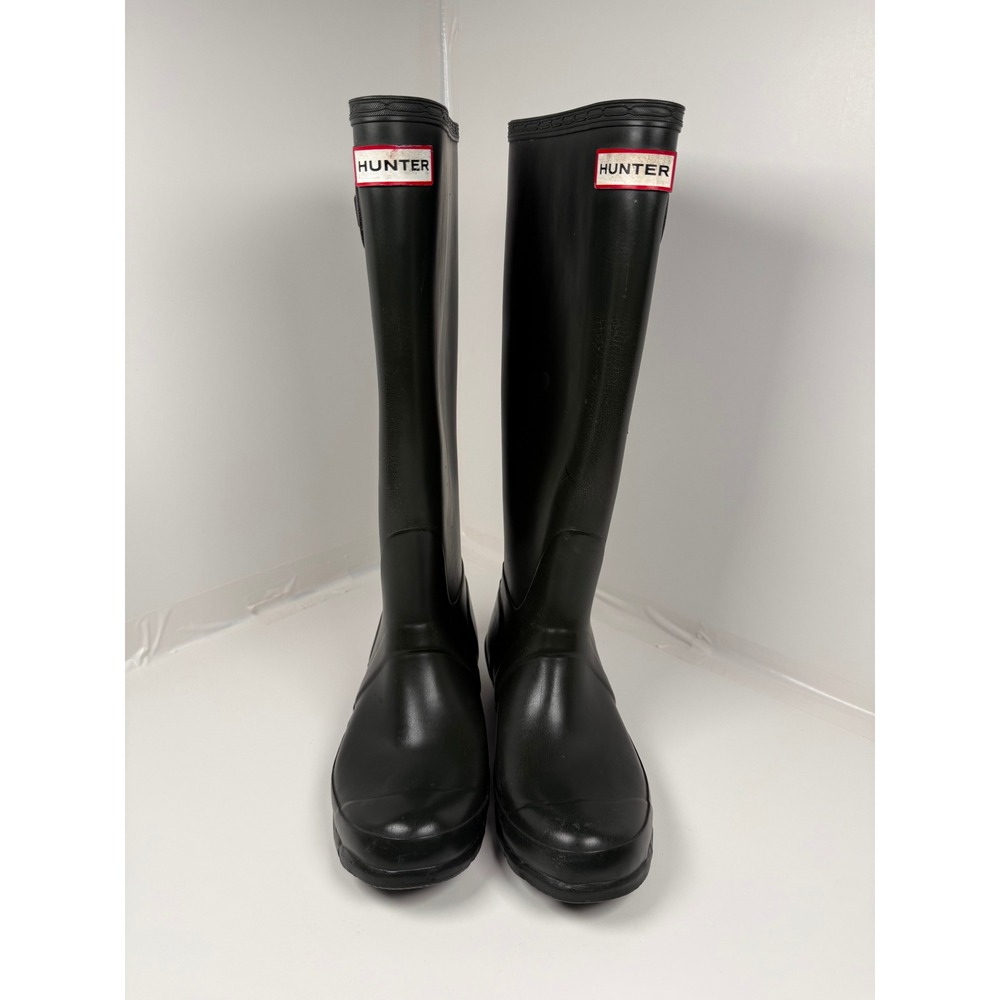 Hunter Rain Boots Women 6 Black Tall W23499 Dark Green/Hunter Green